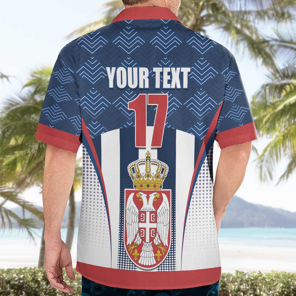 Custom Serbia Basketball Champions Hawaiian Shirt Sporty Style with Coat of Arms