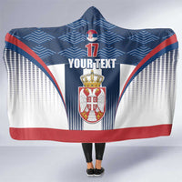 Custom Serbia Basketball Champions Hooded Blanket Sporty Style with Coat of Arms