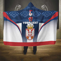 Custom Serbia Basketball Champions Hooded Blanket Sporty Style with Coat of Arms
