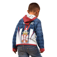 Custom Serbia Basketball Champions Kid Hoodie Sporty Style with Coat of Arms