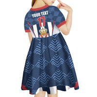Custom Serbia Basketball Champions Kid Short Sleeve Dress Sporty Style with Coat of Arms