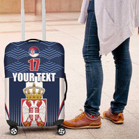 Custom Serbia Basketball Champions Luggage Cover Sporty Style with Coat of Arms