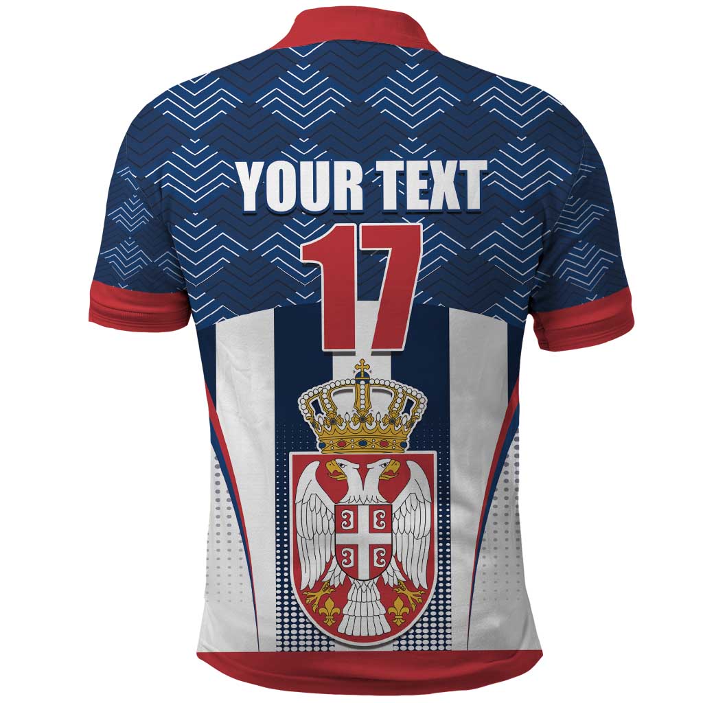 Custom Serbia Basketball Champions Polo Shirt Sporty Style with Coat of Arms
