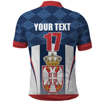 Custom Serbia Basketball Champions Polo Shirt Sporty Style with Coat of Arms