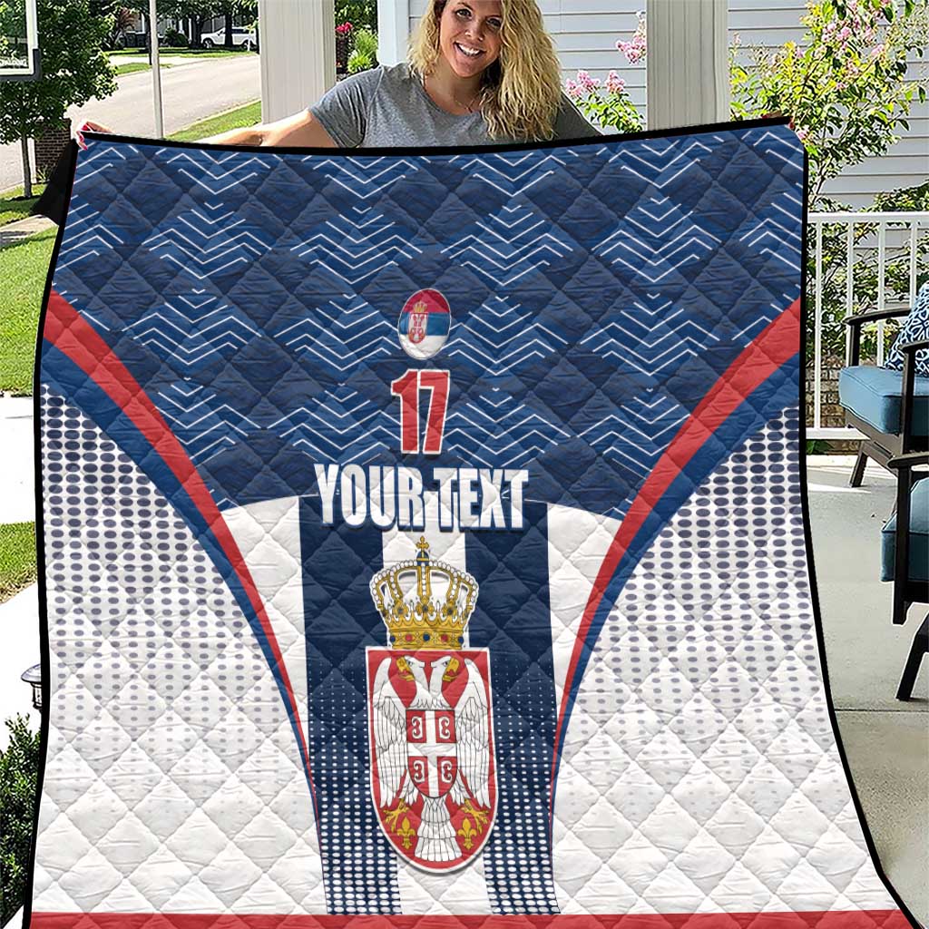 Custom Serbia Basketball Champions Quilt Sporty Style with Coat of Arms