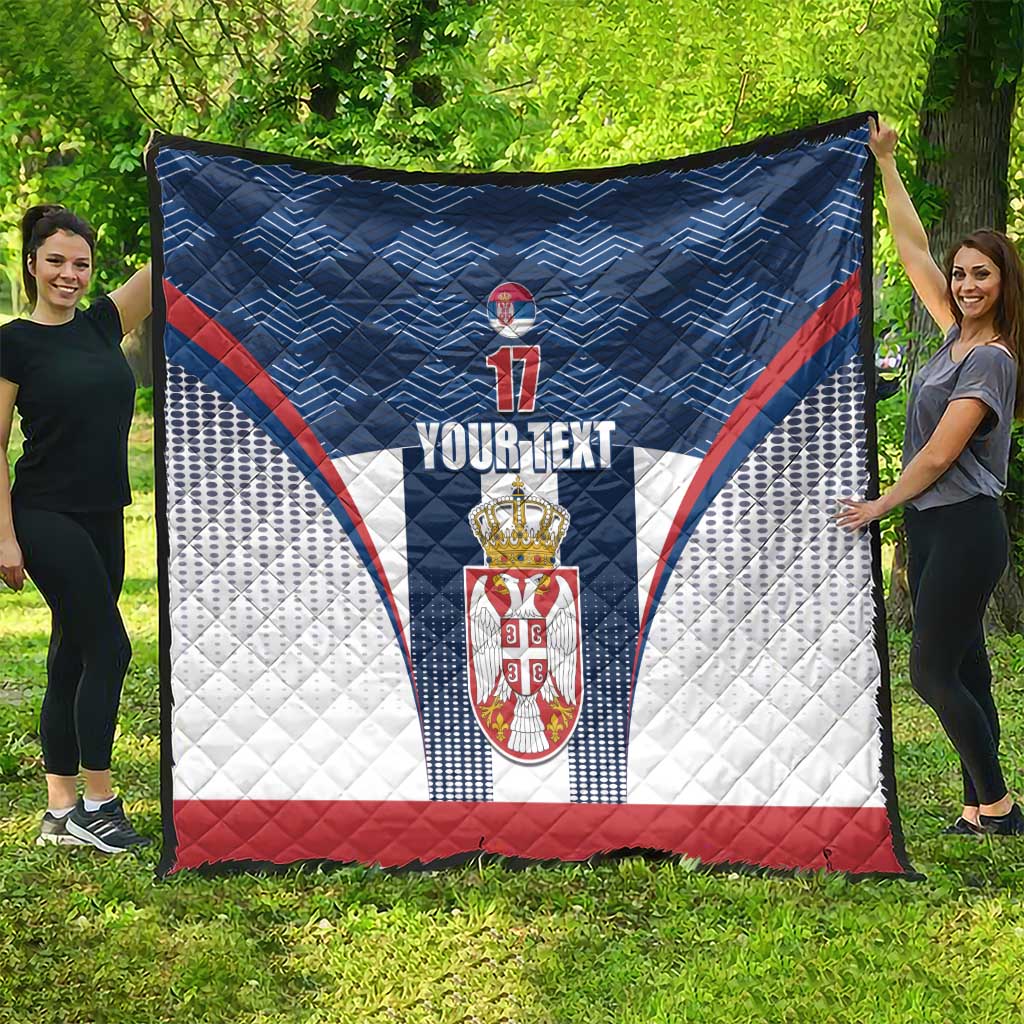 Custom Serbia Basketball Champions Quilt Sporty Style with Coat of Arms