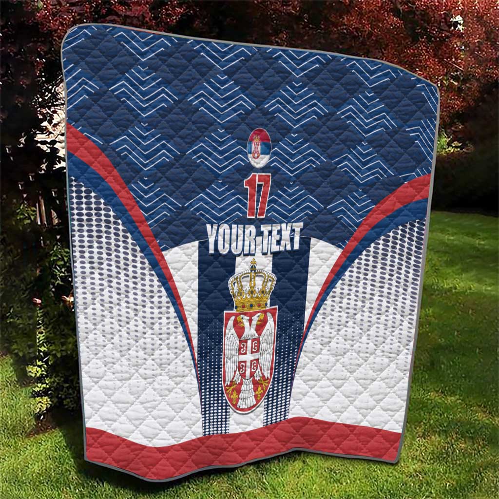 Custom Serbia Basketball Champions Quilt Sporty Style with Coat of Arms