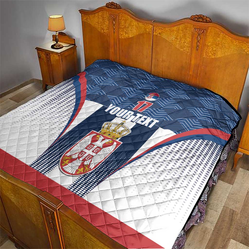 Custom Serbia Basketball Champions Quilt Sporty Style with Coat of Arms