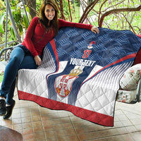 Custom Serbia Basketball Champions Quilt Sporty Style with Coat of Arms