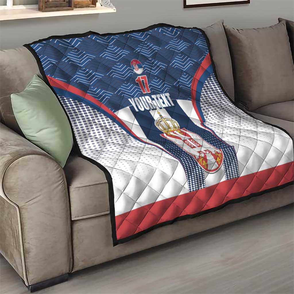 Custom Serbia Basketball Champions Quilt Sporty Style with Coat of Arms