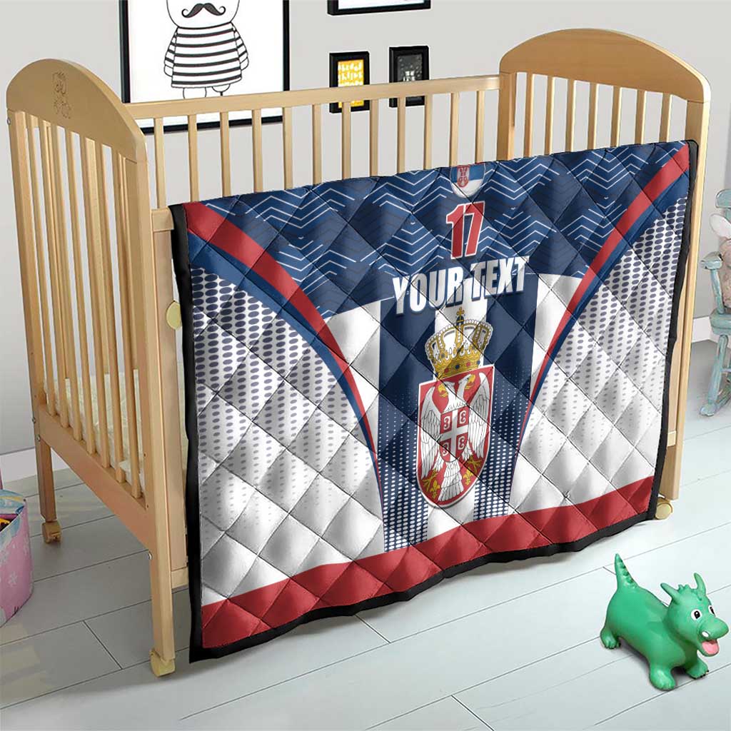 Custom Serbia Basketball Champions Quilt Sporty Style with Coat of Arms