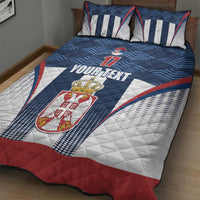 Custom Serbia Basketball Champions Quilt Bed Set Sporty Style with Coat of Arms