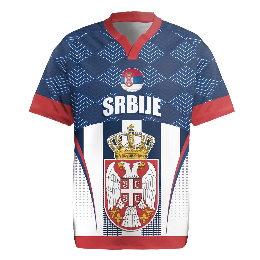 Custom Serbia Basketball Champions Rugby Jersey Sporty Style with Coat of Arms