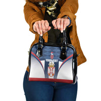 Custom Serbia Basketball Champions Shoulder Handbag Sporty Style with Coat of Arms