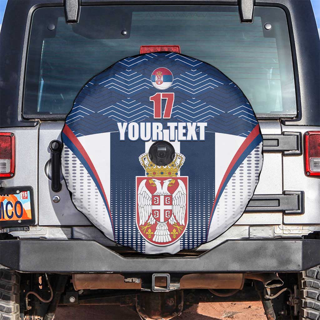 Custom Serbia Basketball Champions Spare Tire Cover Sporty Style with Coat of Arms