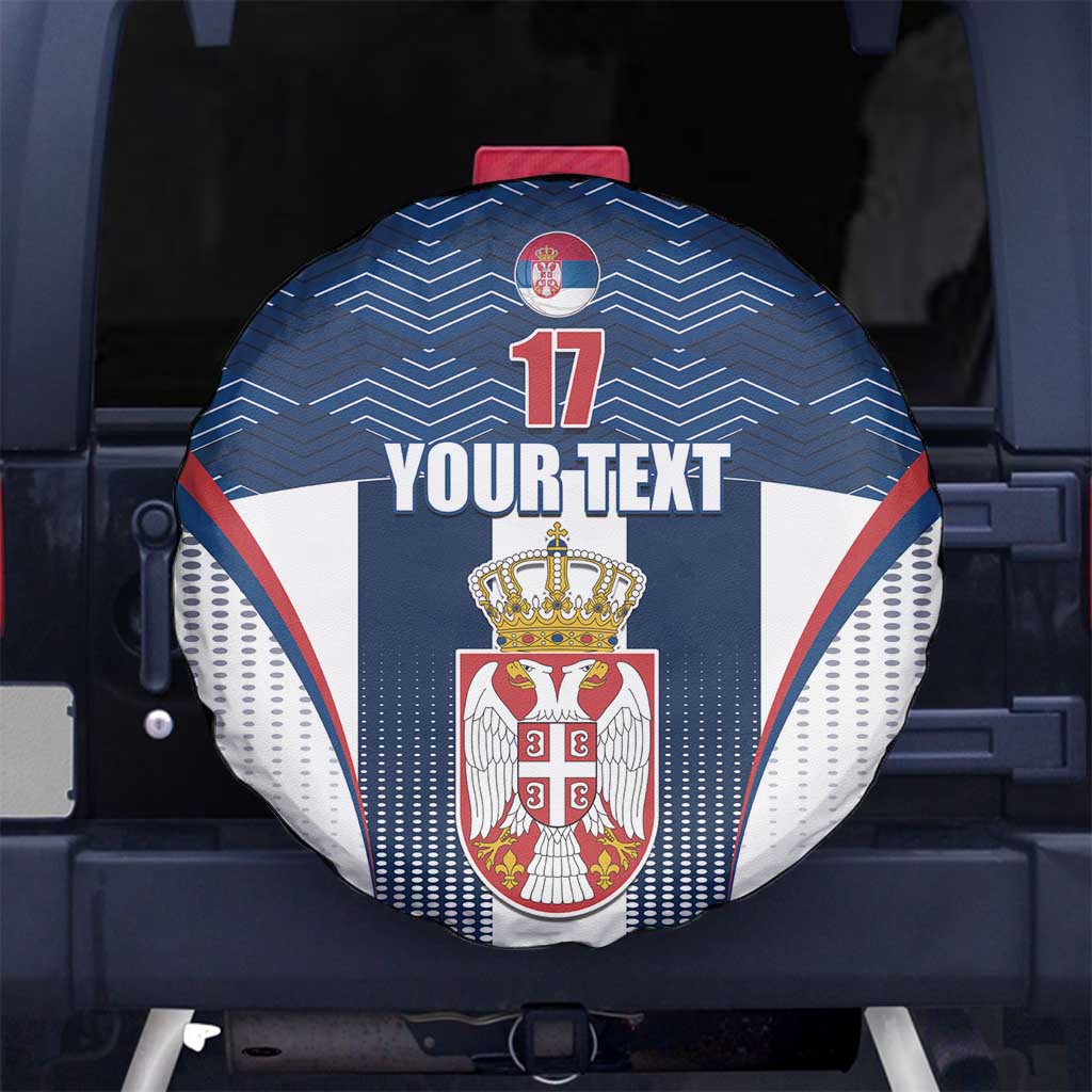 Custom Serbia Basketball Champions Spare Tire Cover Sporty Style with Coat of Arms