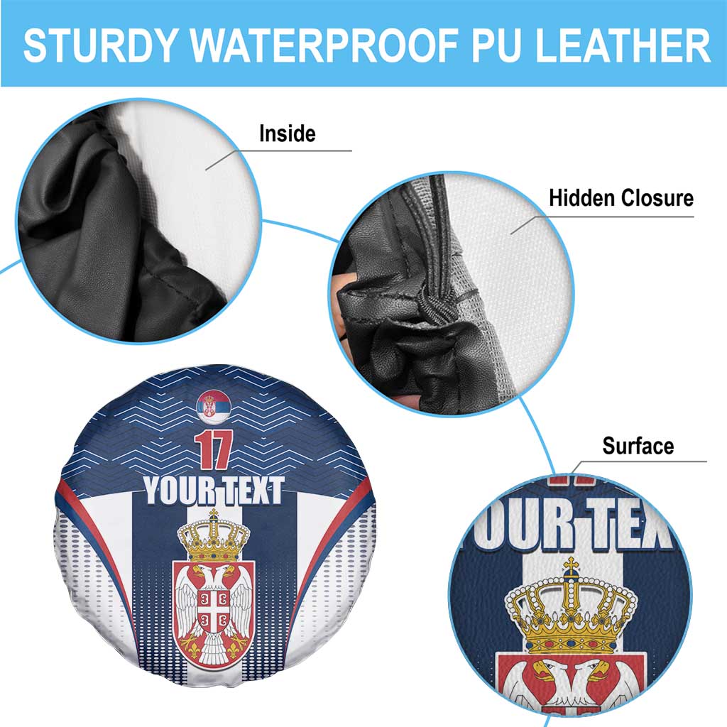 Custom Serbia Basketball Champions Spare Tire Cover Sporty Style with Coat of Arms