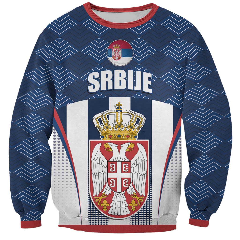 Custom Serbia Basketball Champions Sweatshirt Sporty Style with Coat of Arms