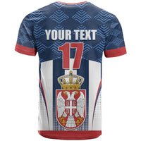 Custom Serbia Basketball Champions T Shirt Sporty Style with Coat of Arms
