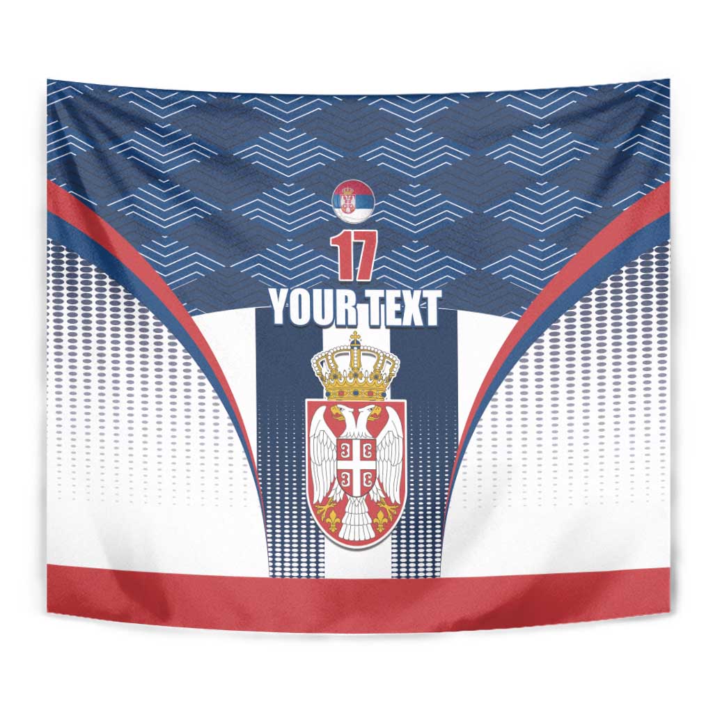 Custom Serbia Basketball Champions Tapestry Sporty Style with Coat of Arms
