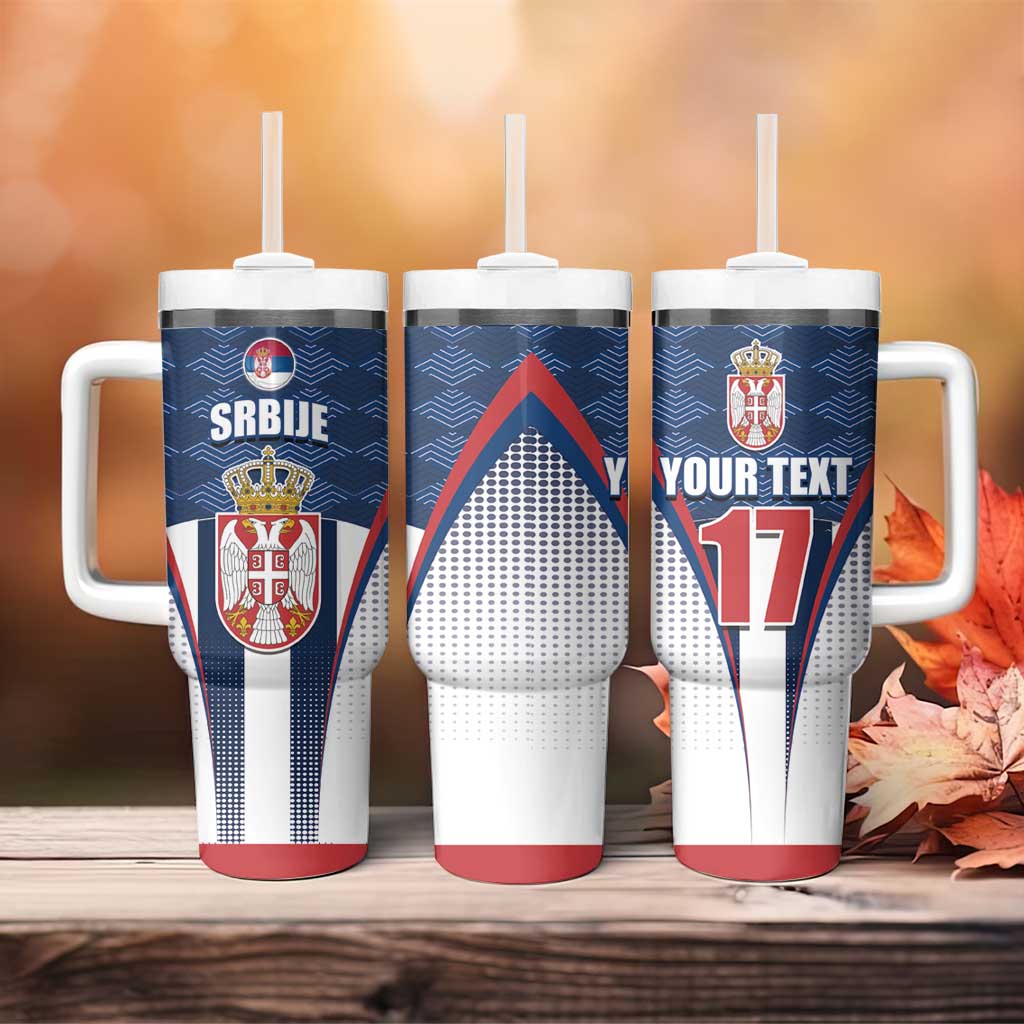 Custom Serbia Basketball Champions Tumbler With Handle Sporty Style with Coat of Arms