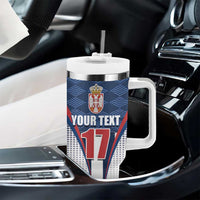 Custom Serbia Basketball Champions Tumbler With Handle Sporty Style with Coat of Arms
