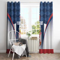 Custom Serbia Basketball Champions Window Curtain Sporty Style with Coat of Arms