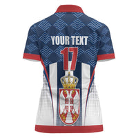 Custom Serbia Basketball Champions Women Polo Shirt Sporty Style with Coat of Arms