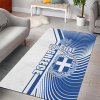 Personalized Greece Coat of Arms Area Rug Greek cross and Two Laurel Branches