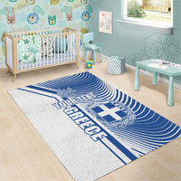 Personalized Greece Coat of Arms Area Rug Greek cross and Two Laurel Branches