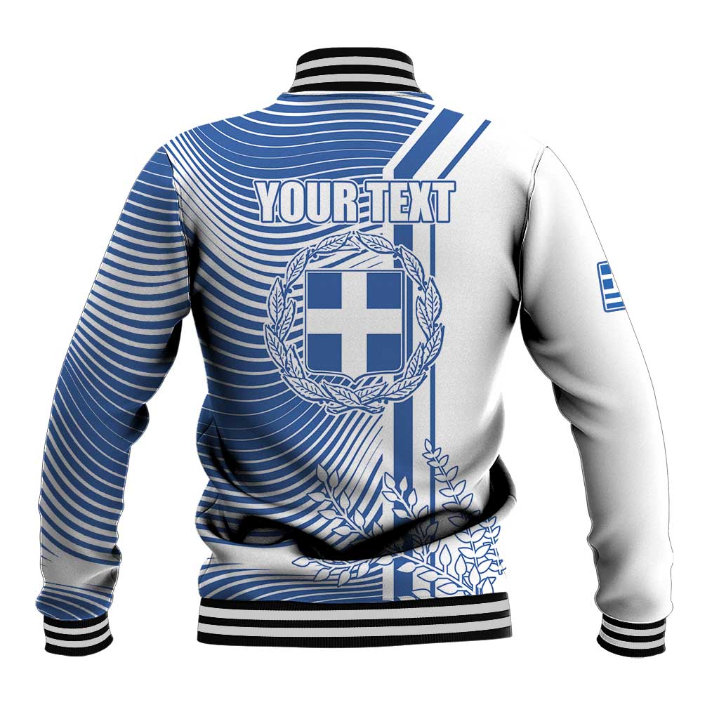Personalized Greece Coat of Arms Baseball Jacket Greek cross and Two Laurel Branches