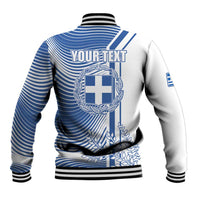 Personalized Greece Coat of Arms Baseball Jacket Greek cross and Two Laurel Branches