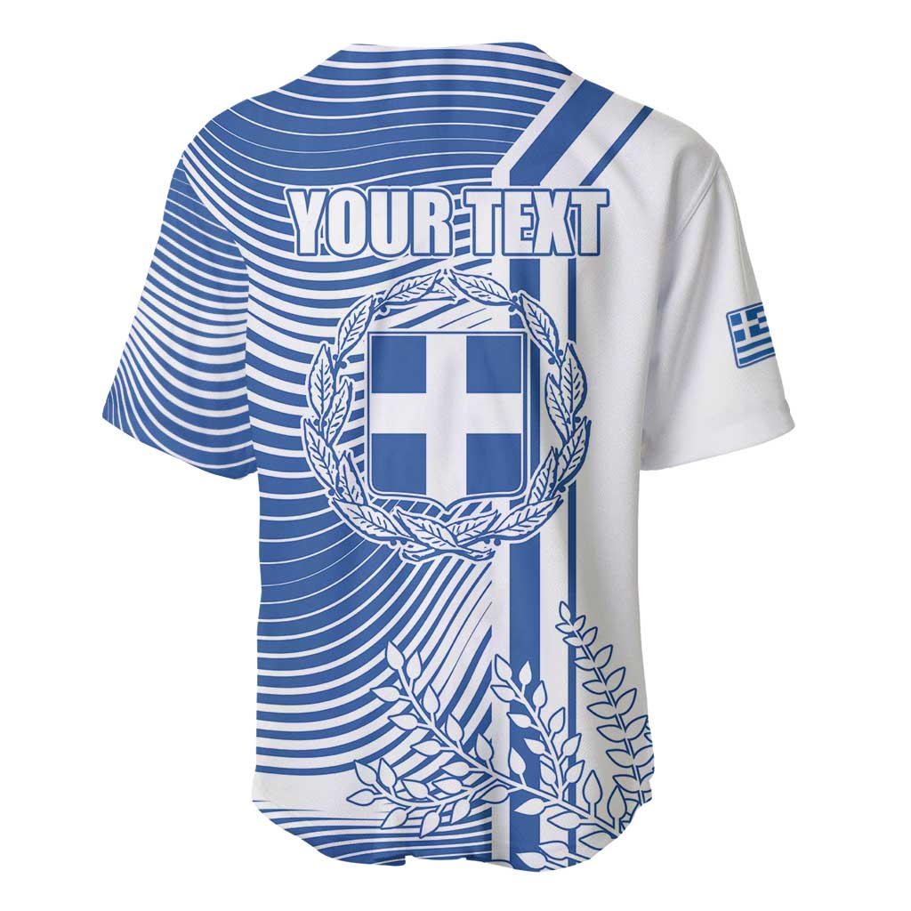 Personalized Greece Coat of Arms Baseball Jersey Greek cross and Two Laurel Branches