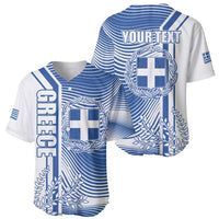 Personalized Greece Coat of Arms Baseball Jersey Greek cross and Two Laurel Branches