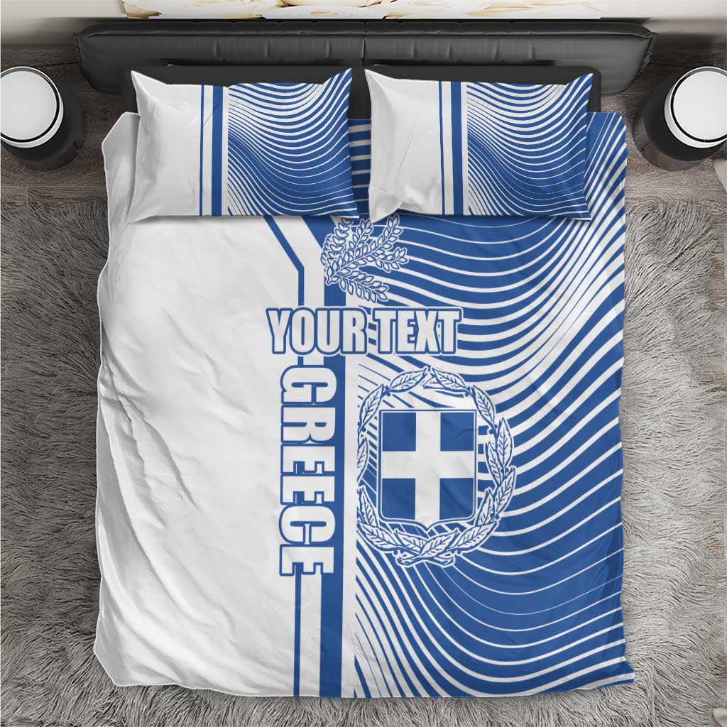 Personalized Greece Coat of Arms Bedding Set Greek cross and Two Laurel Branches