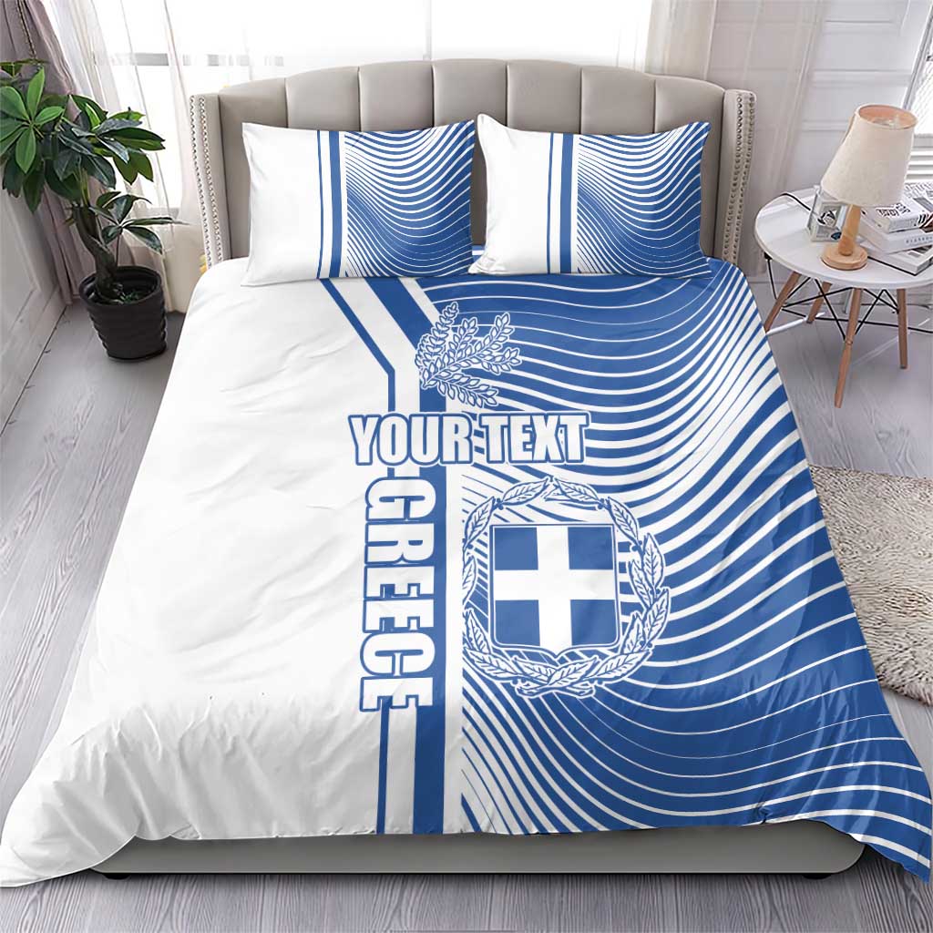 Personalized Greece Coat of Arms Bedding Set Greek cross and Two Laurel Branches