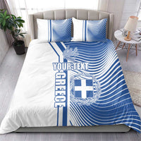 Personalized Greece Coat of Arms Bedding Set Greek cross and Two Laurel Branches