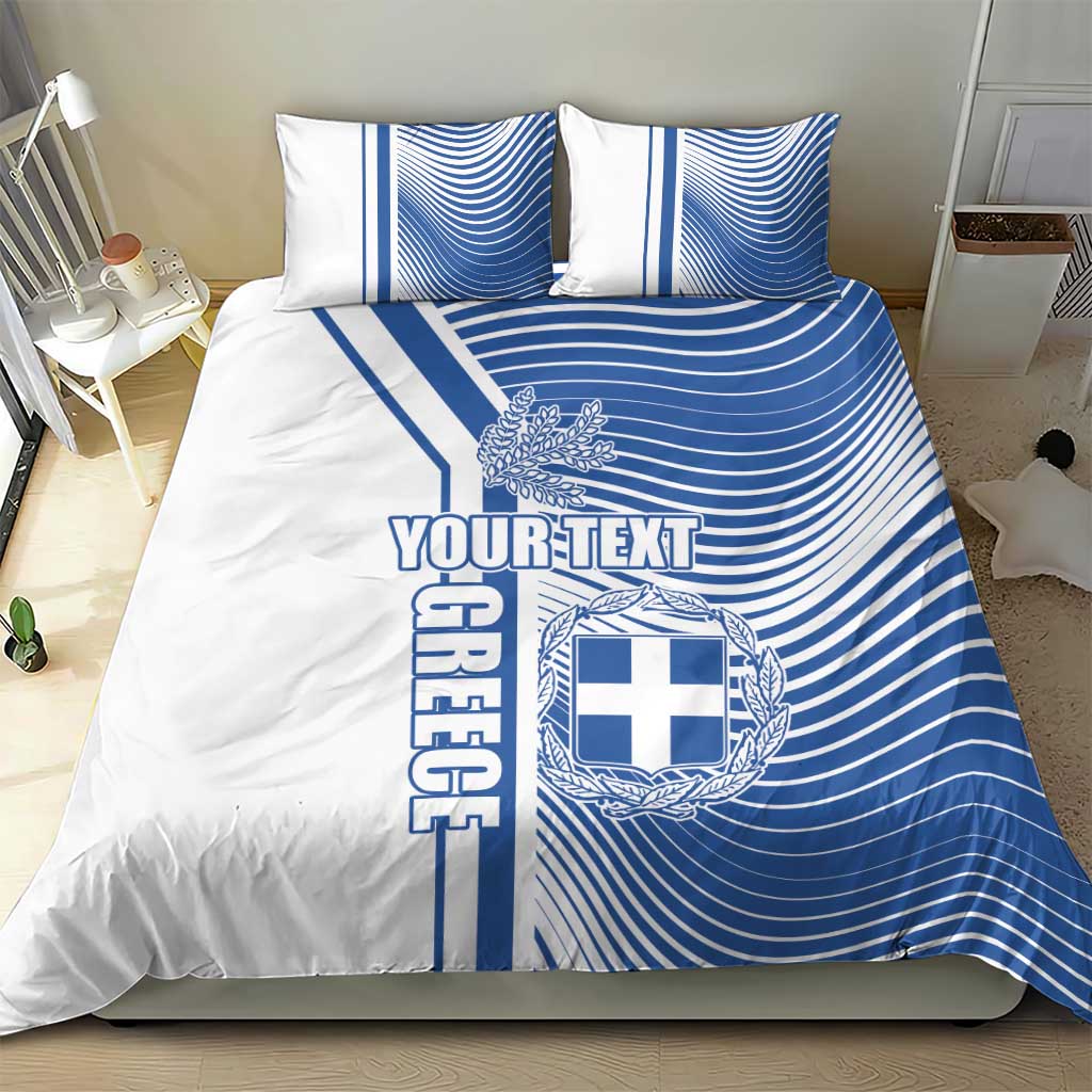 Personalized Greece Coat of Arms Bedding Set Greek cross and Two Laurel Branches