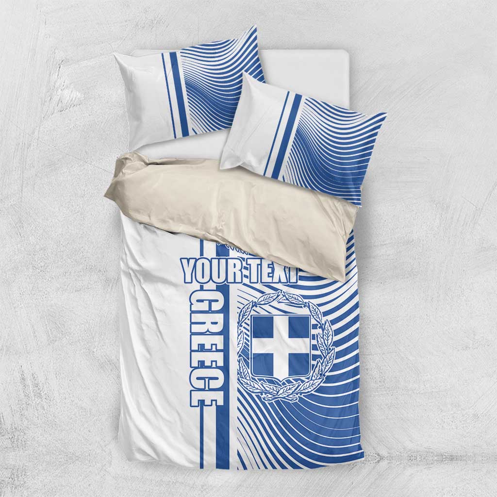 Personalized Greece Coat of Arms Bedding Set Greek cross and Two Laurel Branches