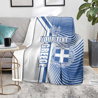 Personalized Greece Coat of Arms Blanket Greek cross and Two Laurel Branches