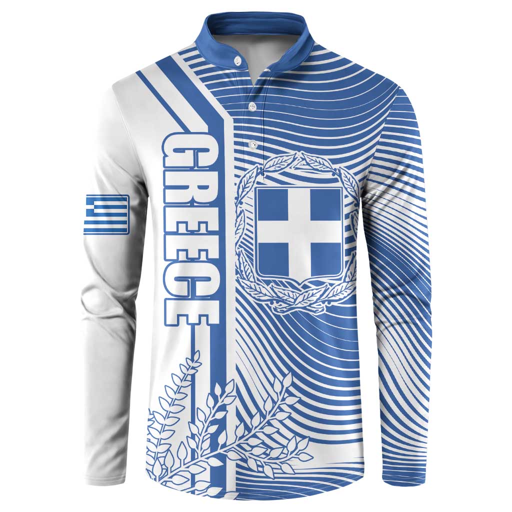 Personalized Greece Coat of Arms Button Sweatshirt Greek cross and Two Laurel Branches