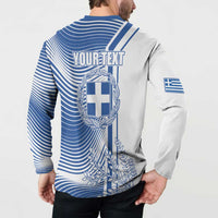 Personalized Greece Coat of Arms Button Sweatshirt Greek cross and Two Laurel Branches