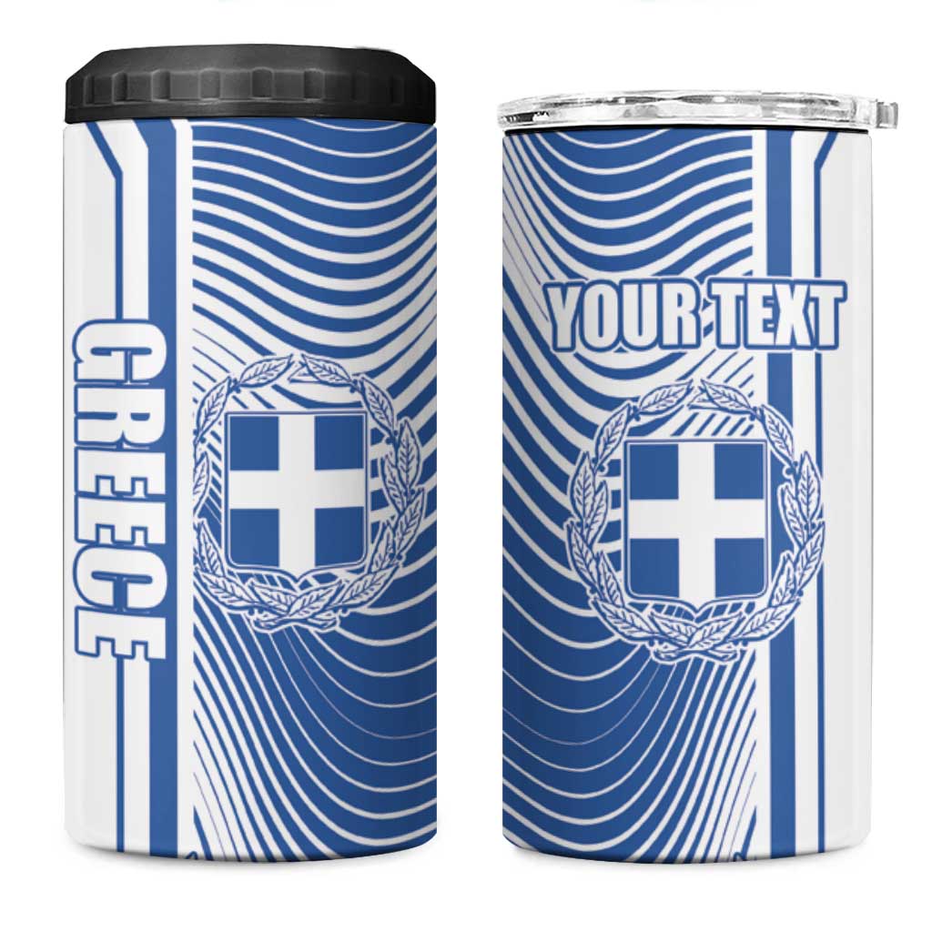 Personalized Greece Coat of Arms 4 in 1 Can Cooler Tumbler Greek Cross and Two Laurel Branches