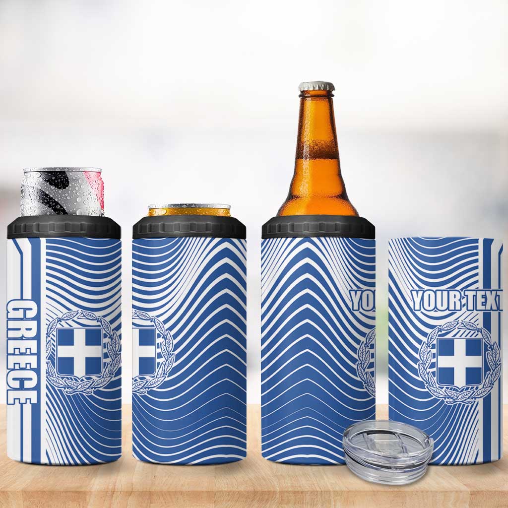 Personalized Greece Coat of Arms 4 in 1 Can Cooler Tumbler Greek Cross and Two Laurel Branches