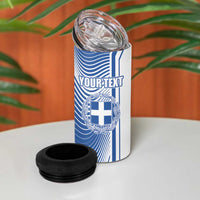 Personalized Greece Coat of Arms 4 in 1 Can Cooler Tumbler Greek Cross and Two Laurel Branches