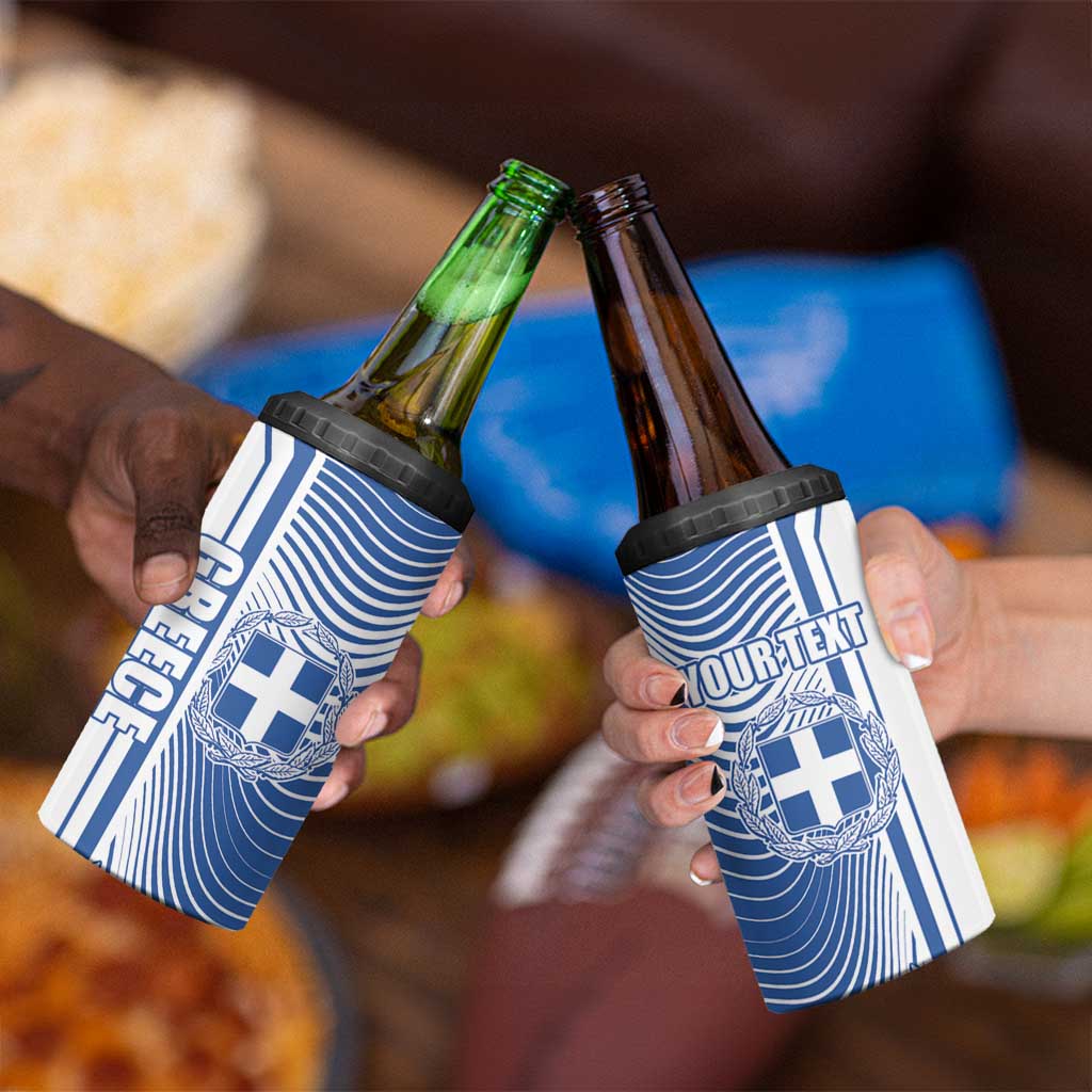 Personalized Greece Coat of Arms 4 in 1 Can Cooler Tumbler Greek Cross and Two Laurel Branches