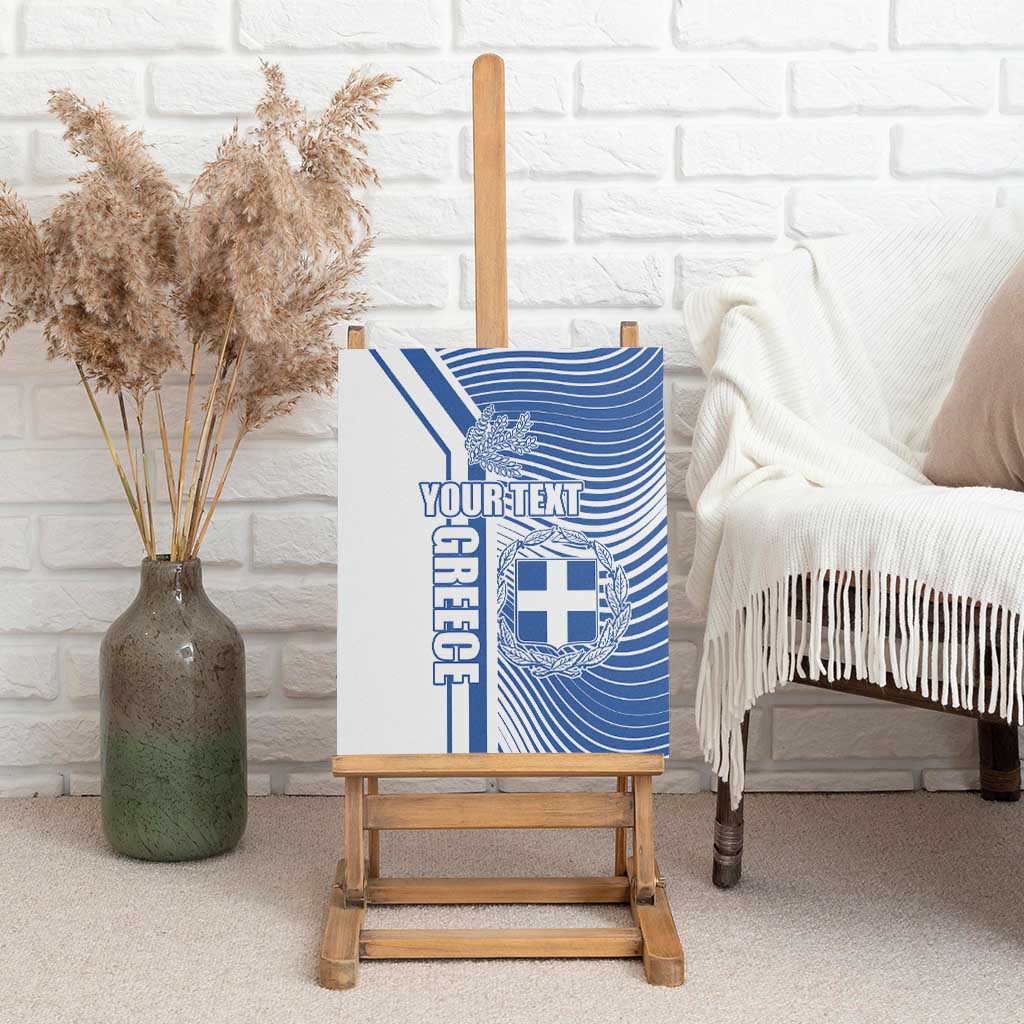 Personalized Greece Coat of Arms Canvas Wall Art Greek cross and Two Laurel Branches