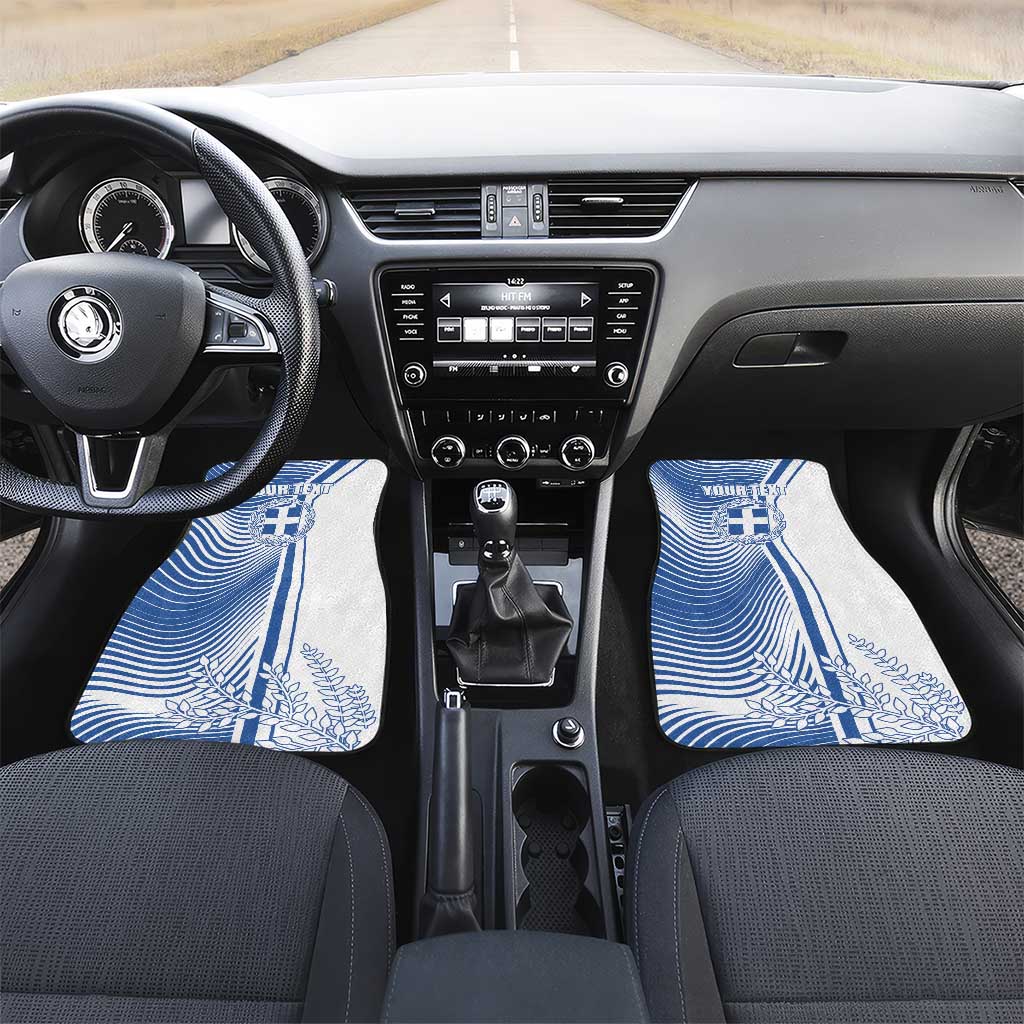 Personalized Greece Coat of Arms Car Mats Greek cross and Two Laurel Branches