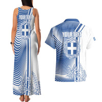 Personalized Greece Coat of Arms Couples Matching Tank Maxi Dress and Hawaiian Shirt Greek cross and Two Laurel Branches