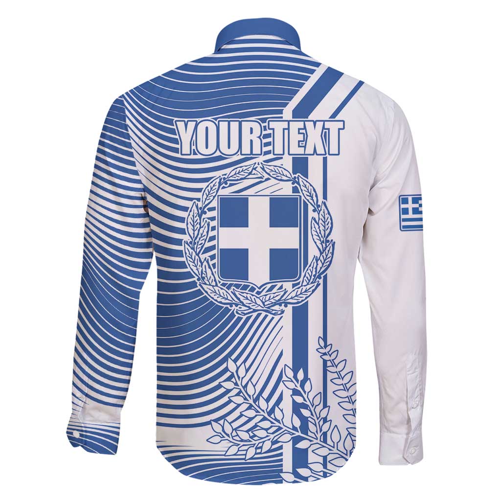 Personalized Greece Coat of Arms Family Matching Long Sleeve Bodycon Dress and Hawaiian Shirt Greek cross and Two Laurel Branches